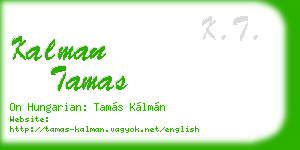 kalman tamas business card